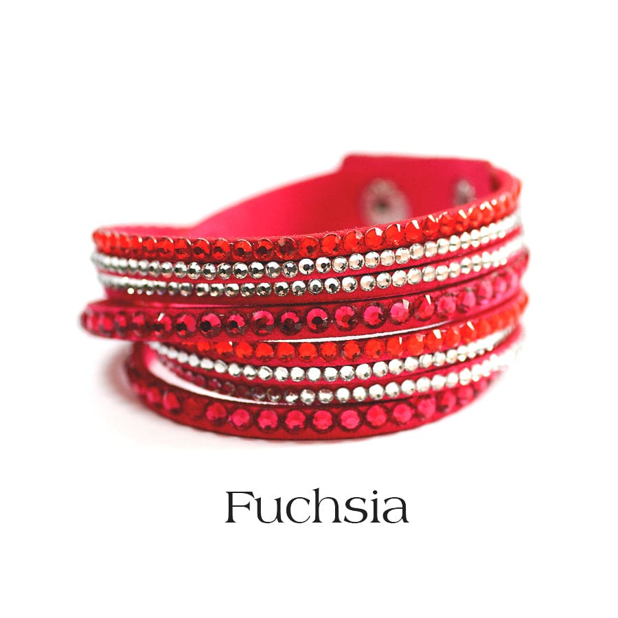 Leatherette Wrap Bracelet with Crystals