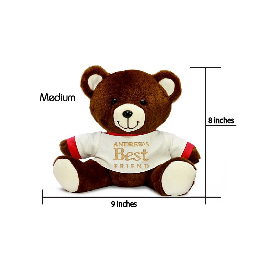 Medium - 7.5&#39;&#39; / White &amp; Red Personalized Plush Teddy Bear