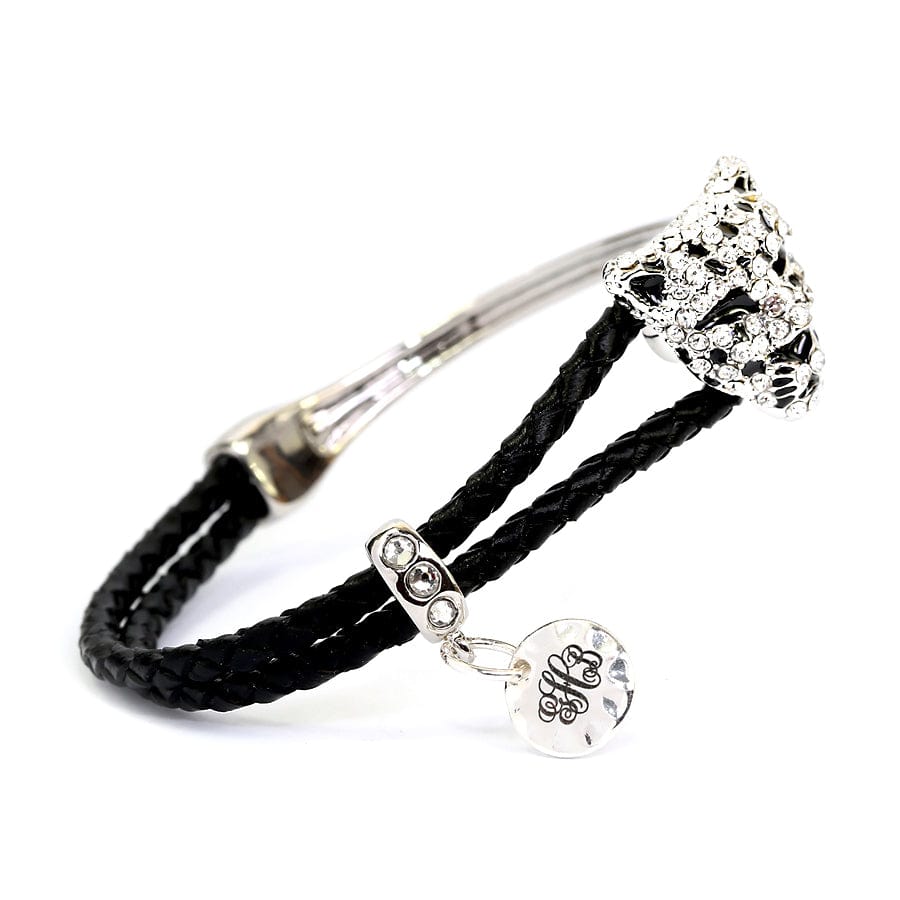 Monogram (+$4.00) / Black Personalized Leopard Bracelet