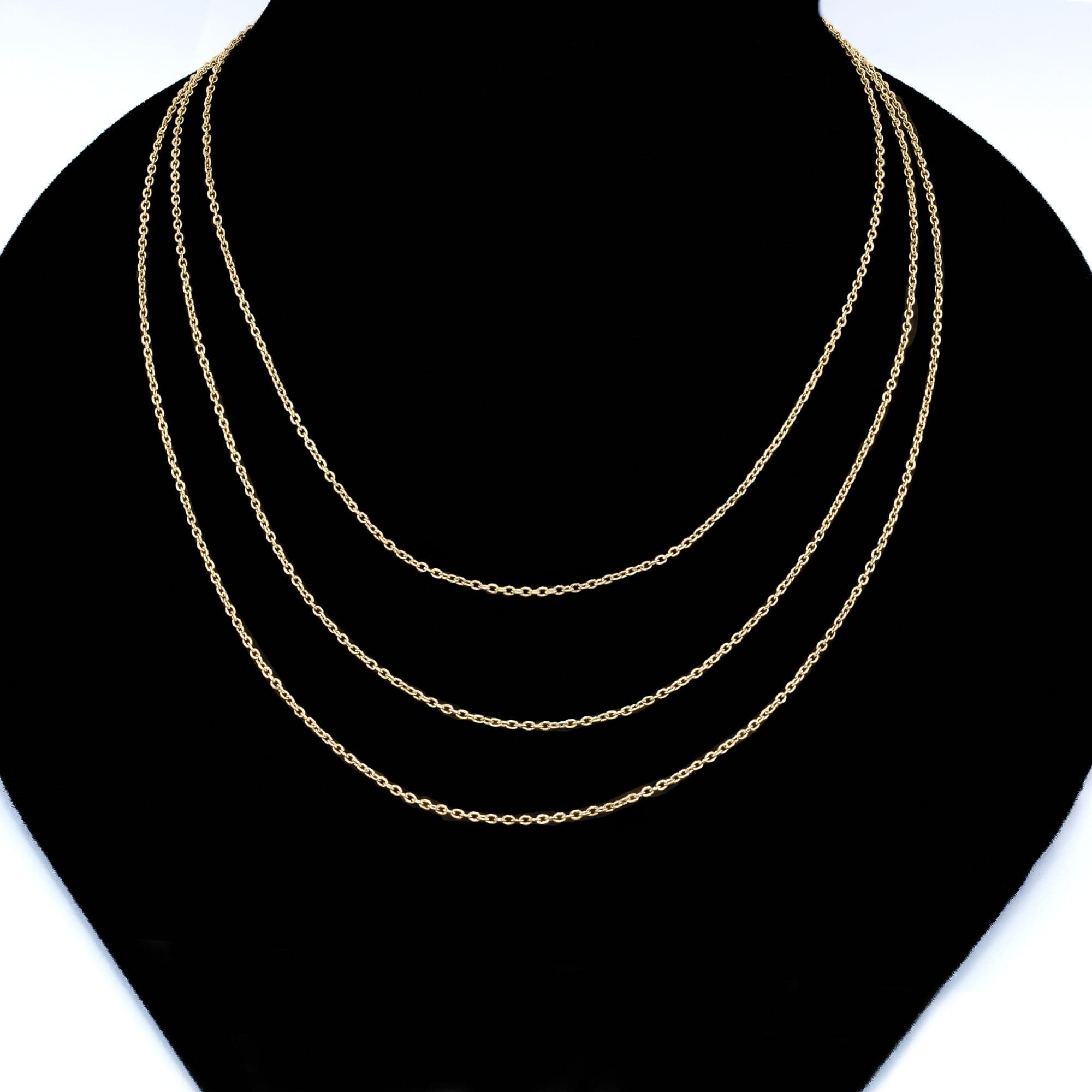 14k Gold over Sterling Silver NAKED LINK CHAIN