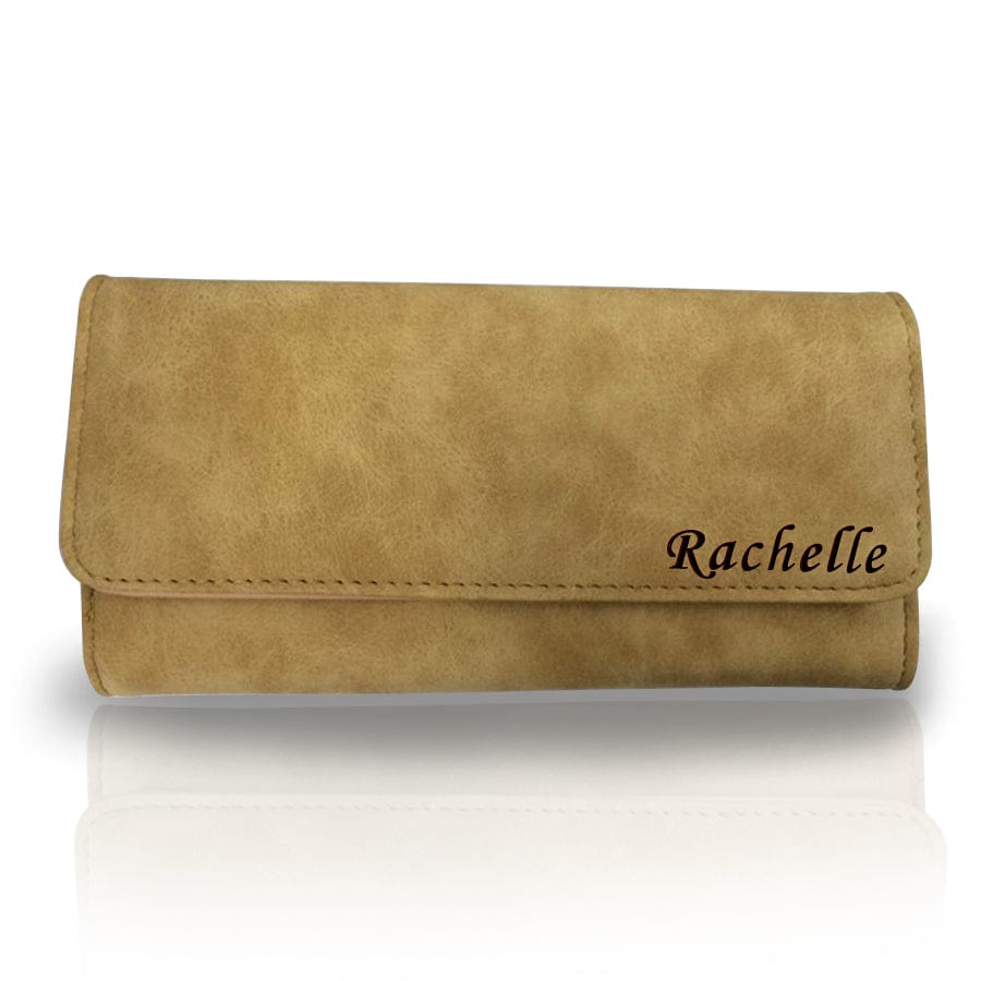 Name / Coffee Personalized Leather Clutch