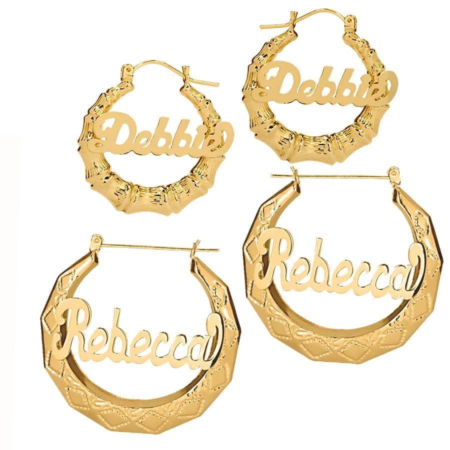 Hoop earrings with deals words in them