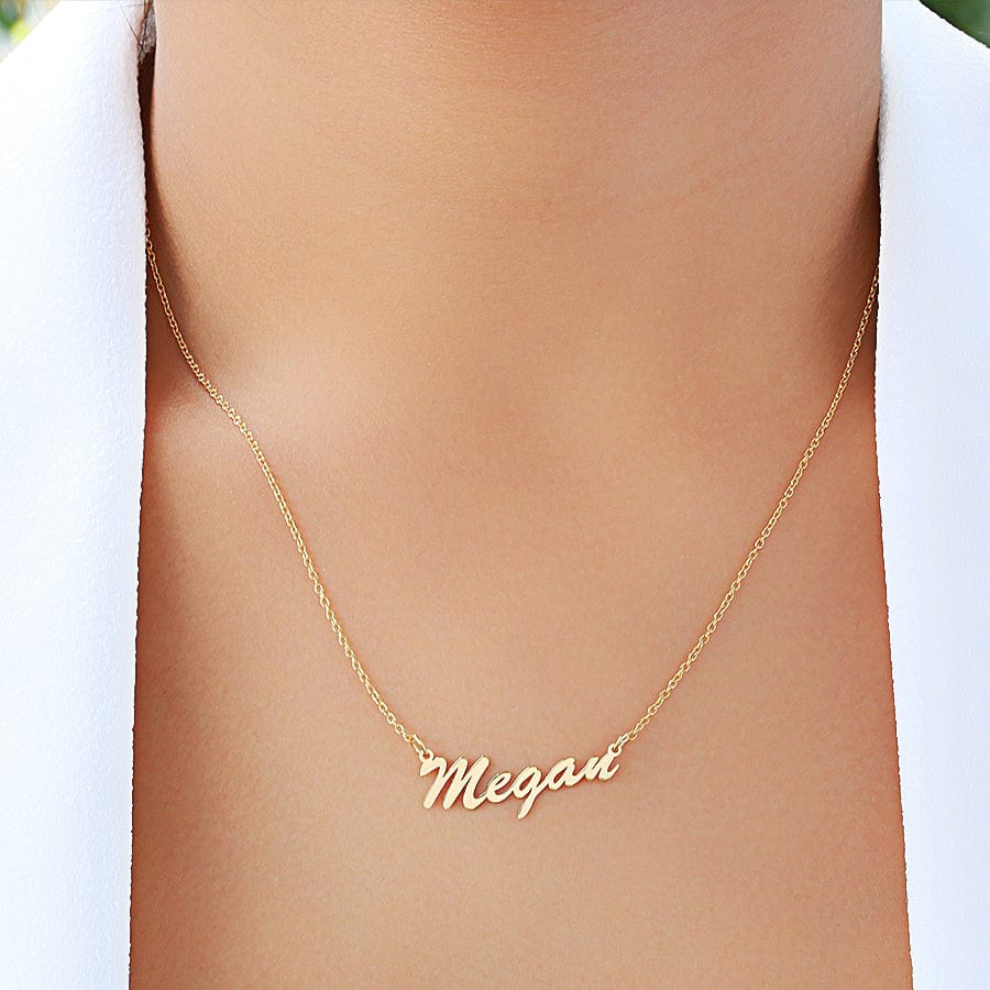 14K Gold over Sterling Silver / Link Chain Name Necklace "Cheryl"