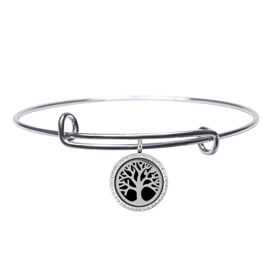 None / Essential Oil Diffuser Family Tree Locket with Zirconium / Adjustable Bangle Aromatherapy Essential Oil Diffuser Adjustable Bangle
