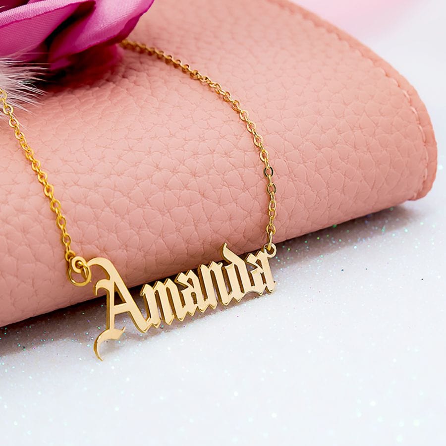 Old English Name Necklace