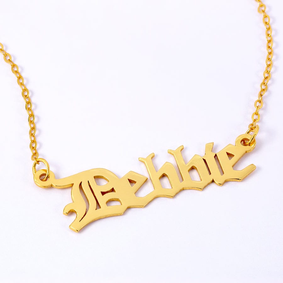 Old English Name Necklace