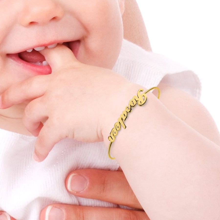 Gold Plated Personalized Name Baby Bangle