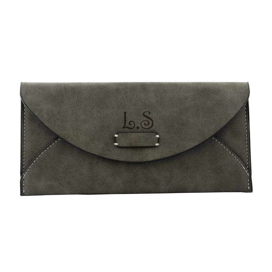 Personalized Wallet with 2 Initials / Gray / No Personalized Wallet