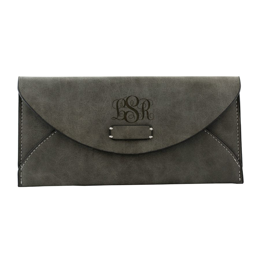 Personalized Wallet with Monogram / Gray / No Personalized Wallet