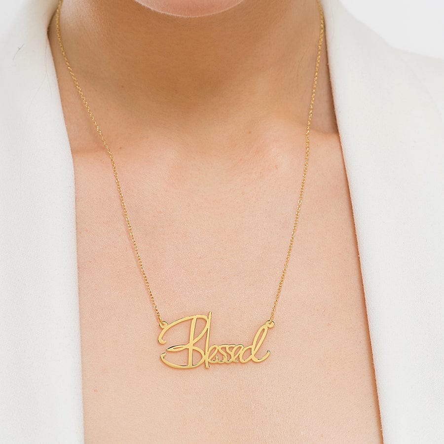 Gold Plated / Blessed Positive Word Necklace