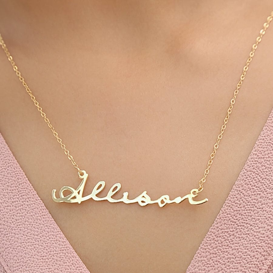 Gold Plated / Link Chain Signature Name Necklace