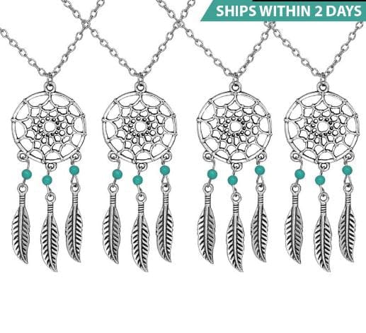 Silver Plated 4 Dream Catcher Necklaces