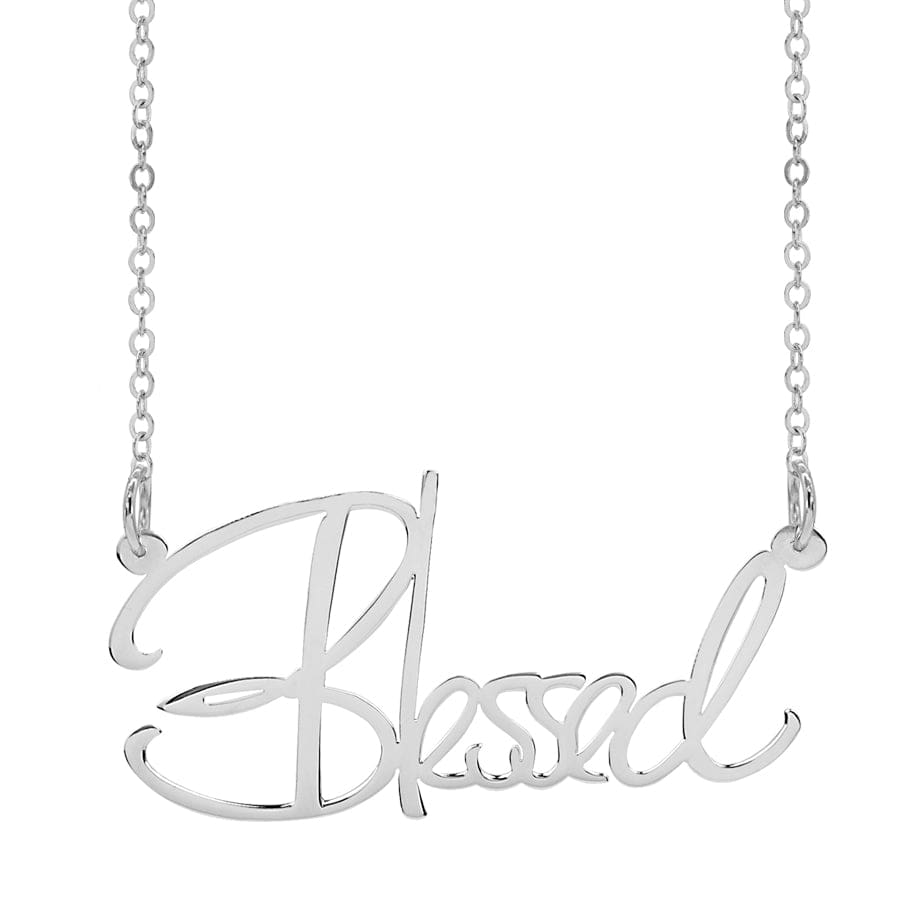Silver Plated / Blessed Positive Word Necklace