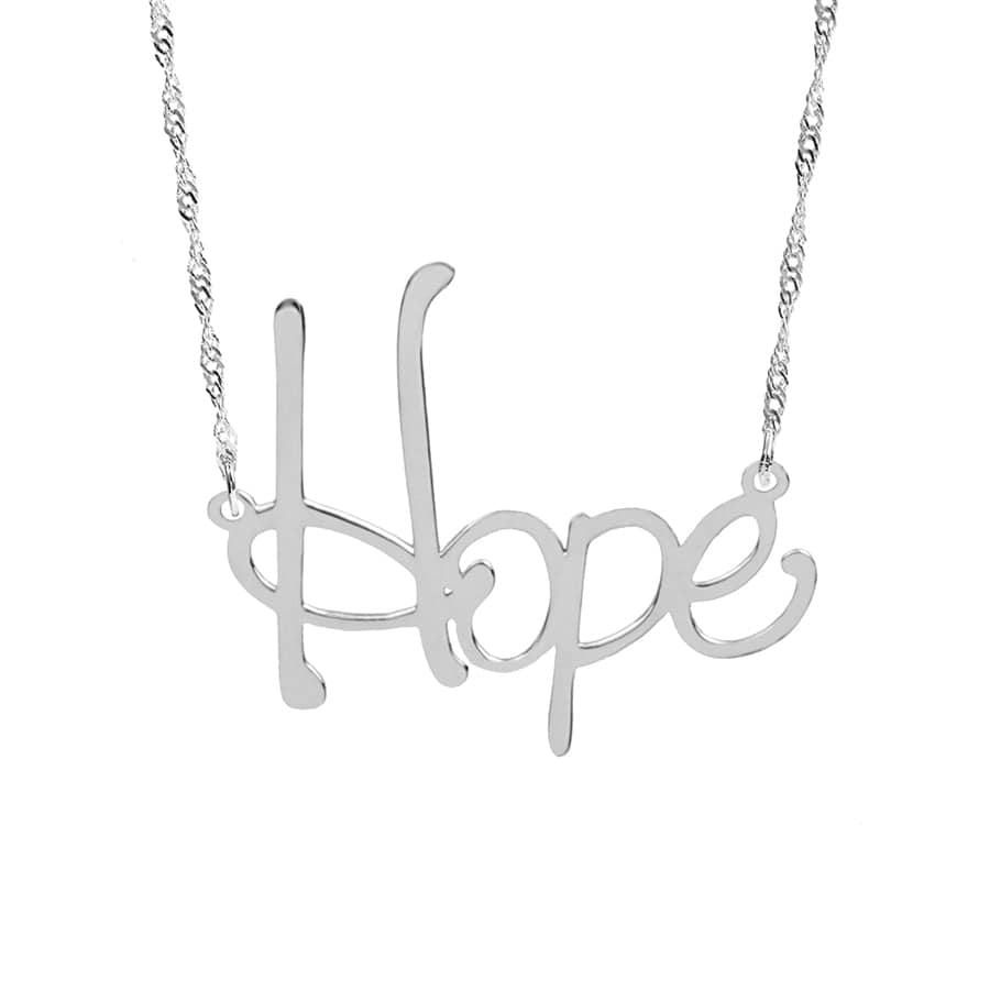 Silver Plated / Hope Positive Word Necklace