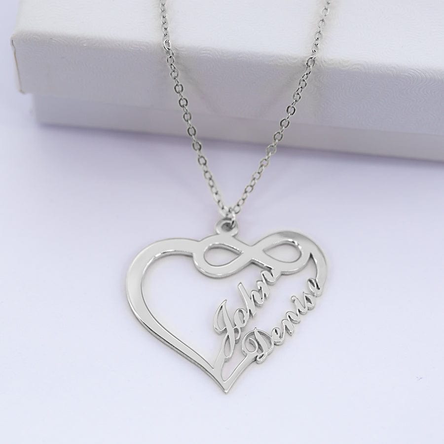 Silver Plated / Link Chain Infinite Love Name Pendant