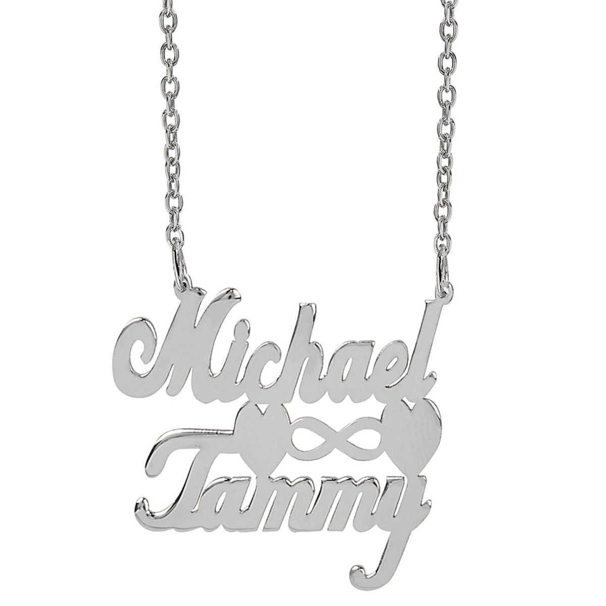 Silver Plated / Link Chain Michael &amp; Tammy Love Necklace