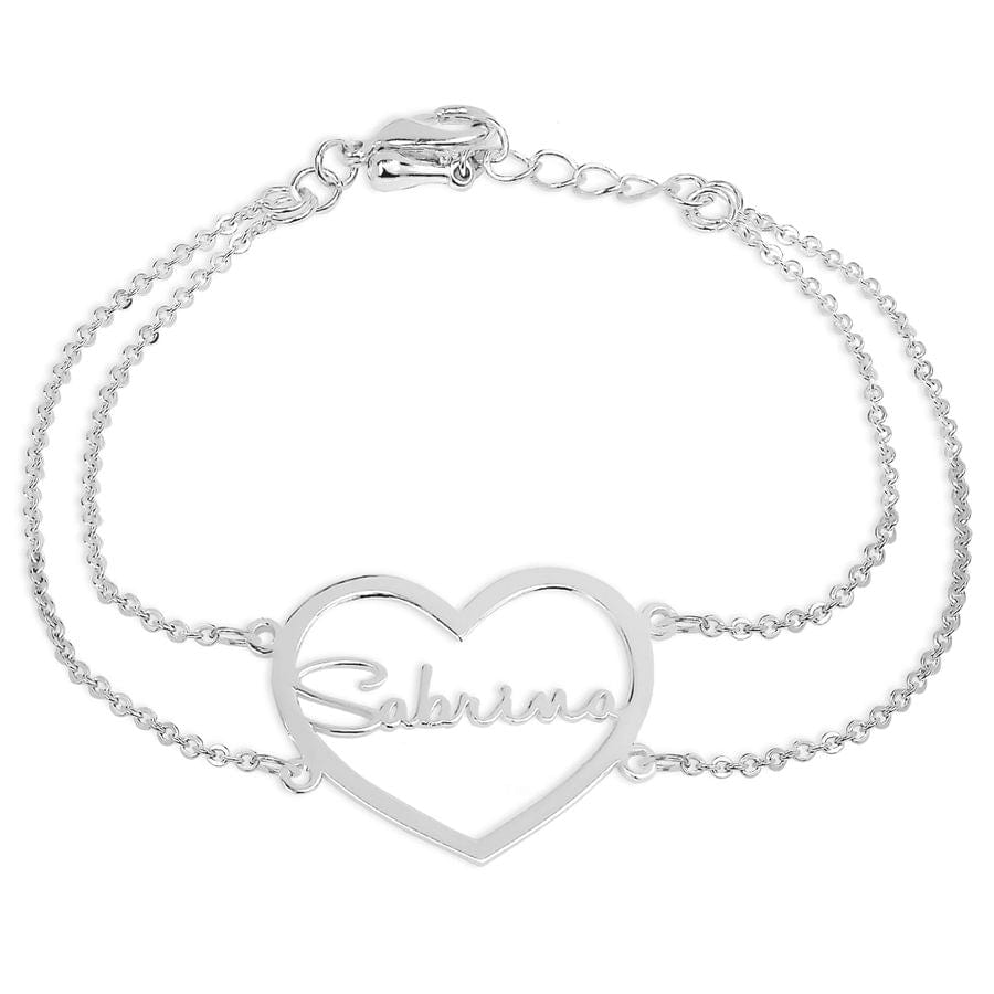 Silver Plated / No Heart Nameplate Bracelet