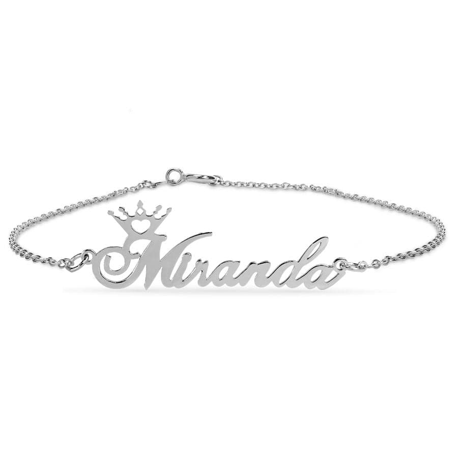 Silver Plated / No Name Crown Link Bracelet
