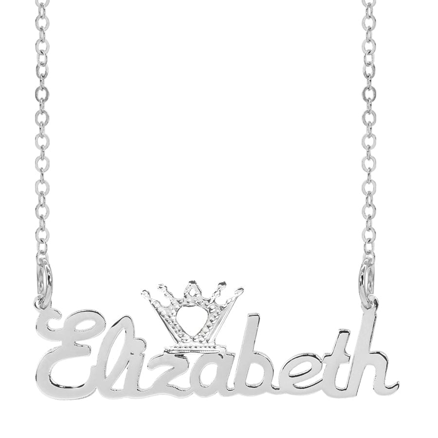Silver Plated / Rhodium Personalized Crown Name Plate