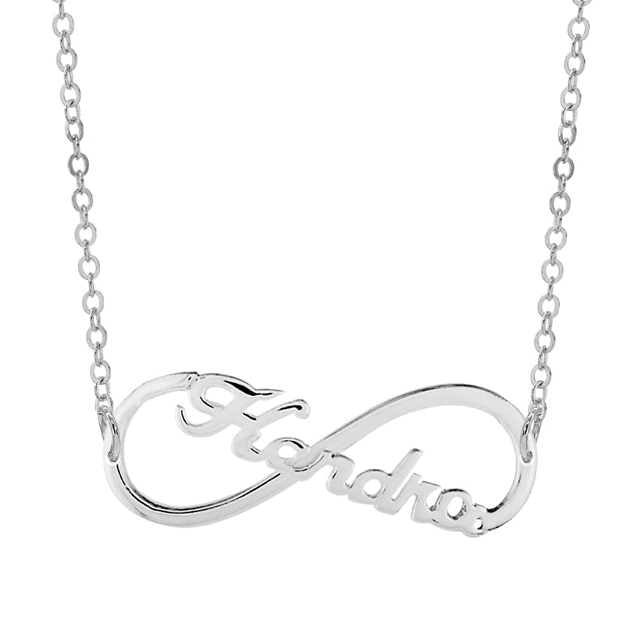 Silver Plated / Rollo Chain Infinity with Name Necklace