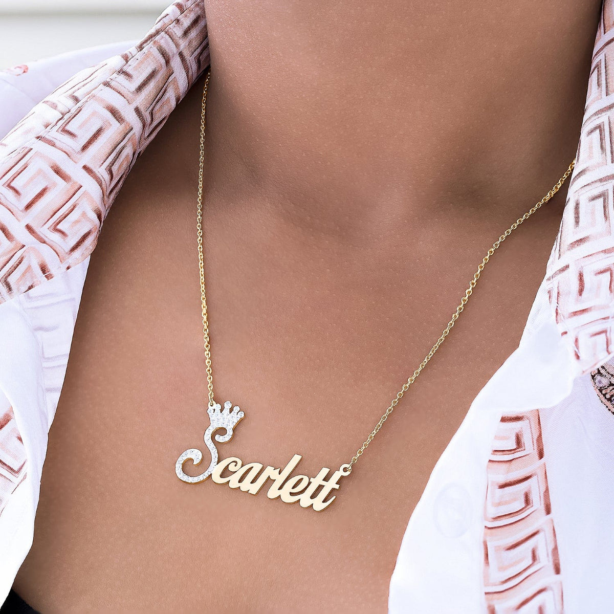 Buy Custom Name Necklace Acrylic Nameplate Gold Name Necklace Personalized  Pendant Cuban Chain Necklace Gift for Her Girls Online in India - Etsy