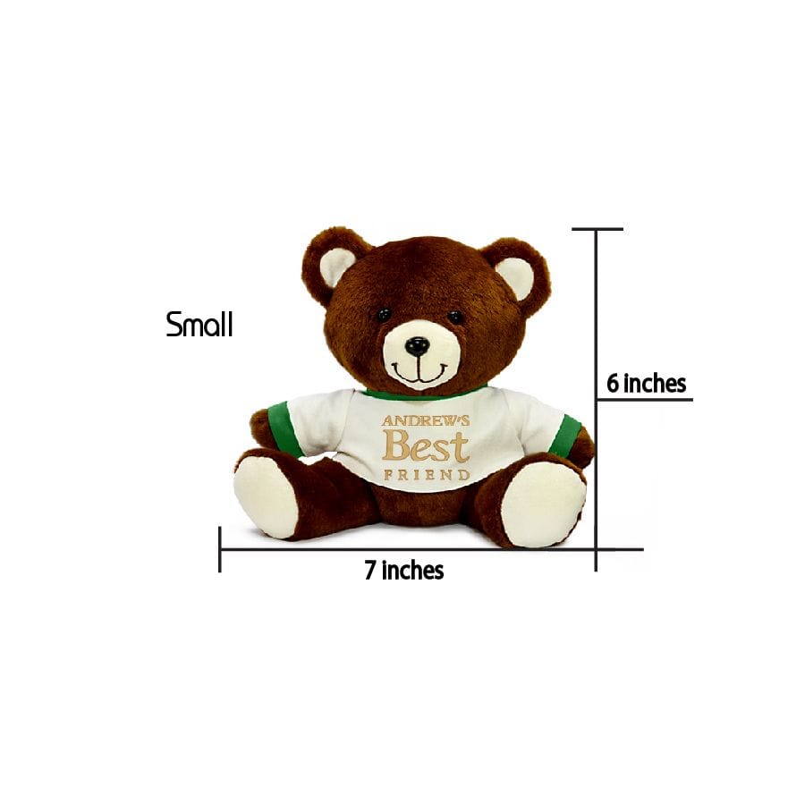 Small - 5&#39;&#39; / White &amp; Green Personalized Plush Teddy Bear