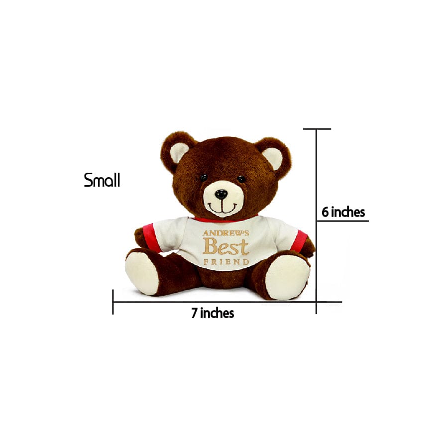 Small - 5&#39;&#39; / White &amp; Red Personalized Plush Teddy Bear