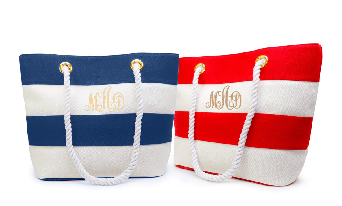 Small Canvas Beach Tote Bag MonogramHub