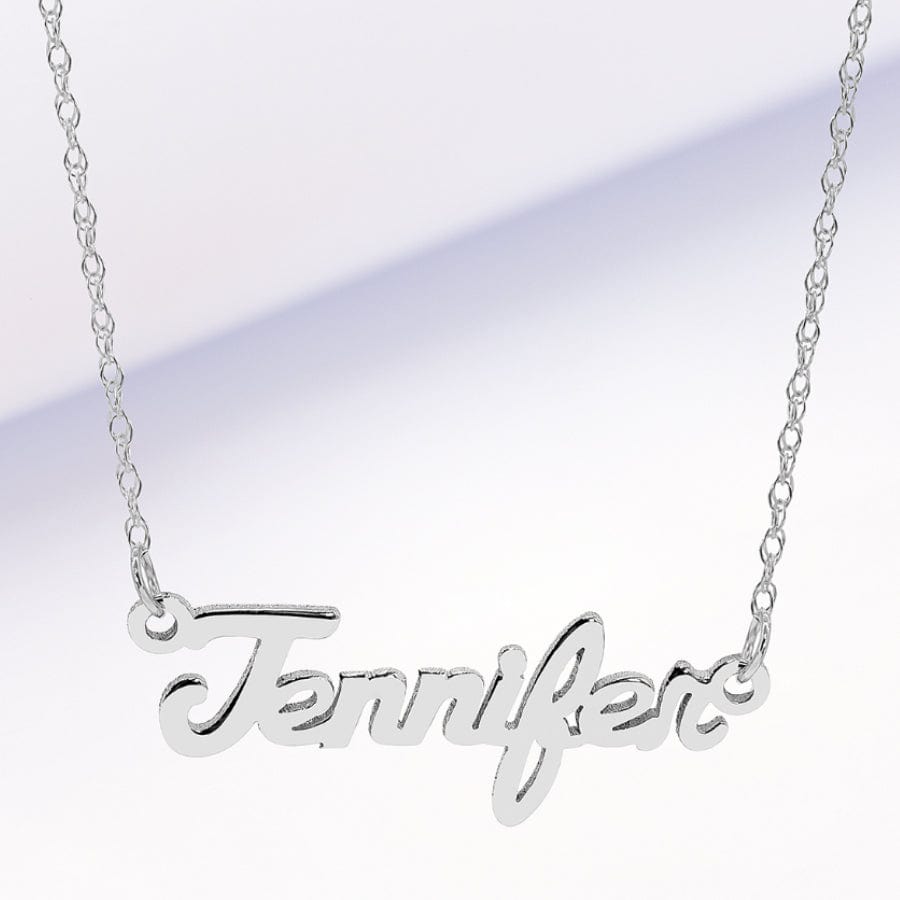 Sterling Silver / 12&quot; Kid&#39;s Mini Name Necklace