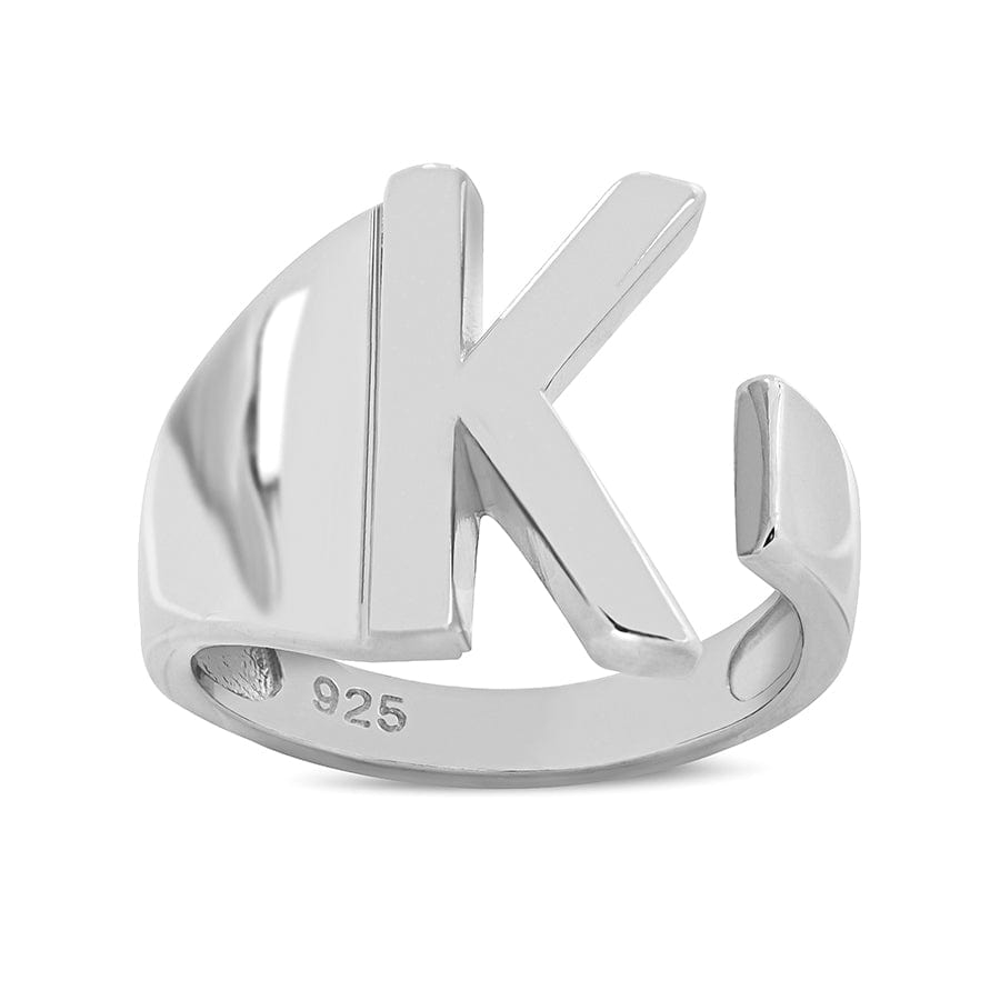 Sterling silver Adjustable Personalized Initial Ring