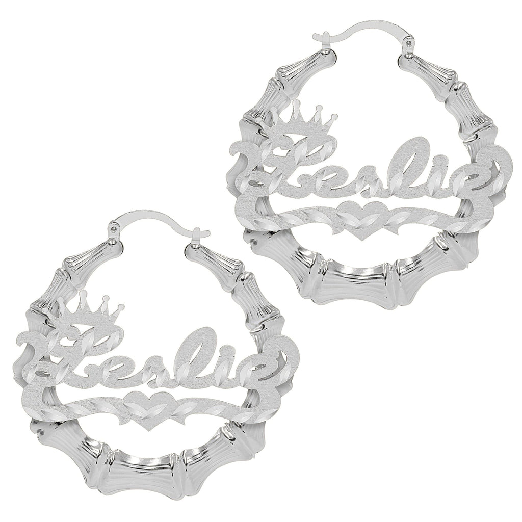 Sterling silver bamboo name earrings 2025