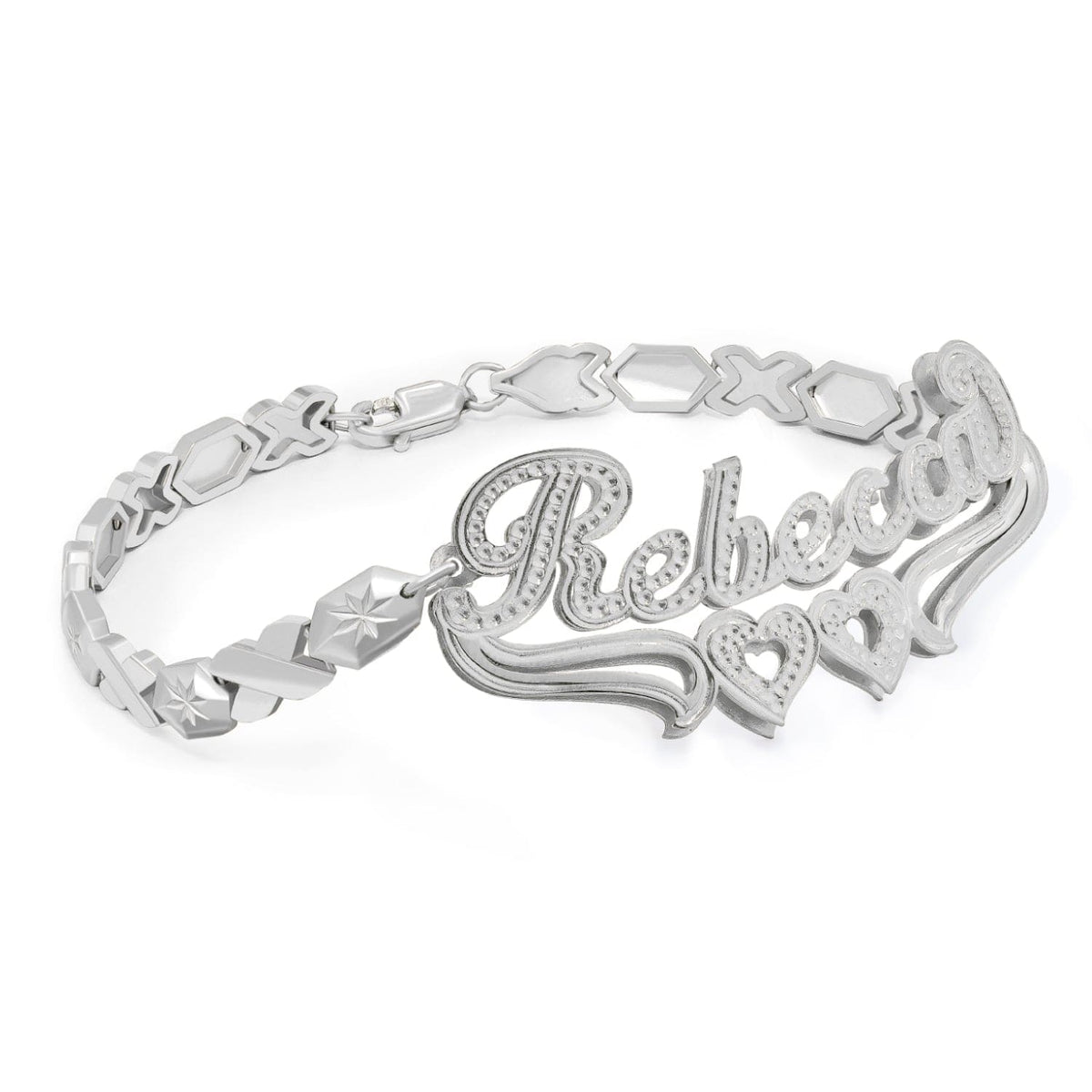 Sterling Silver Double-Plate Bracelet with Beading