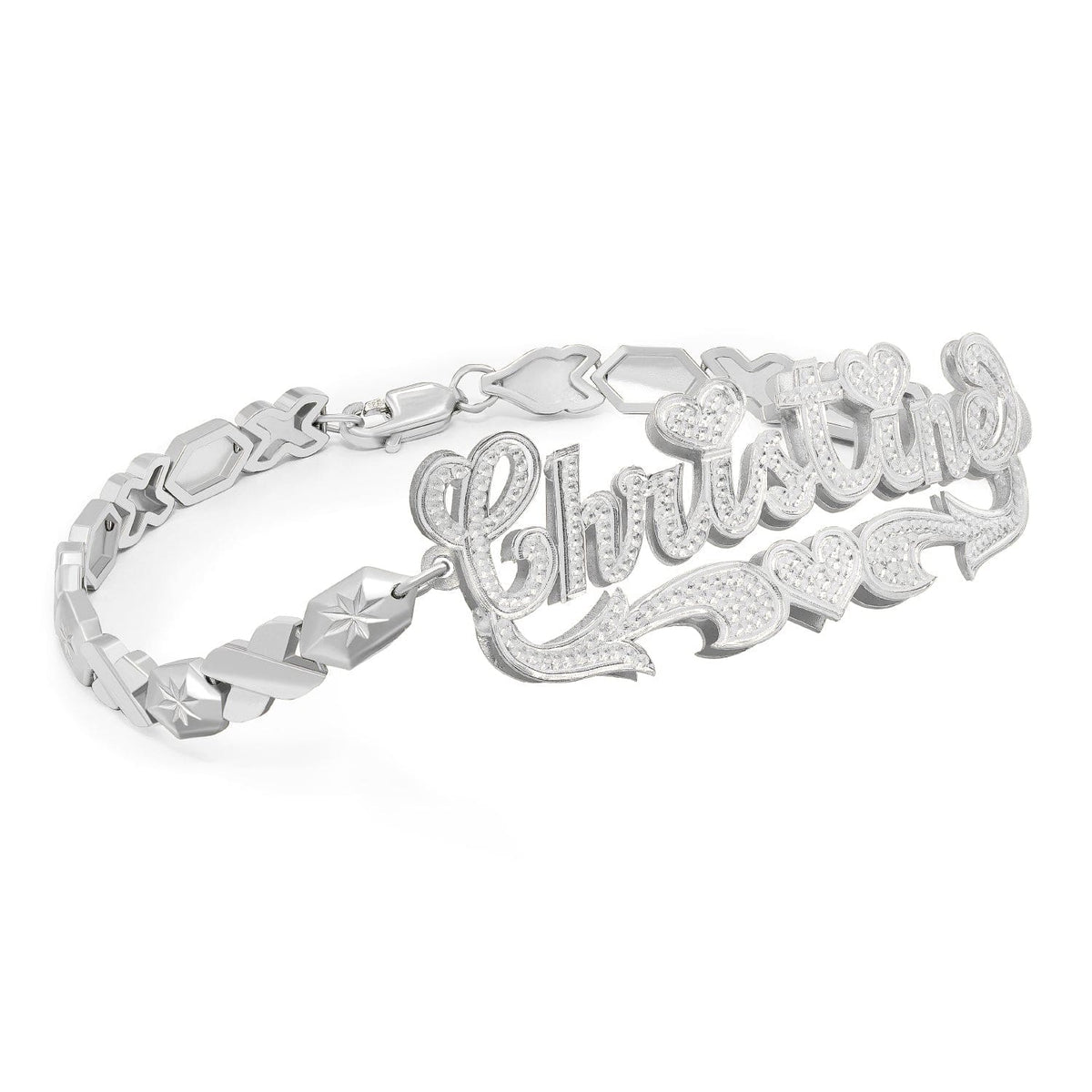 Sterling Silver Double-Plate Bracelet with Beading