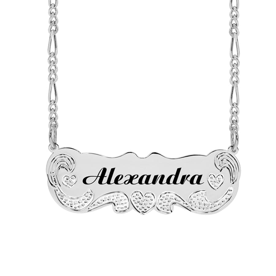 Sterling Silver Engraved Nameplate Necklace &quot;Alexandra&quot;