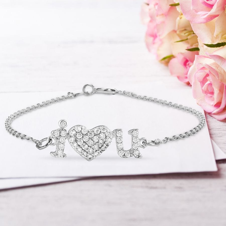 Sterling Silver I Heart You Bracelet