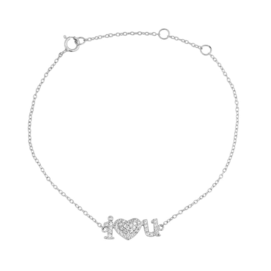 Sterling Silver I Heart You Bracelet