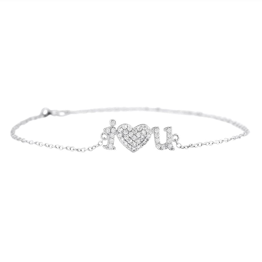 Sterling Silver I Heart You Bracelet