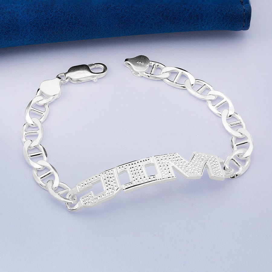 Sterling Silver Men&#39;s Personalized Name Bracelet &quot;DON&quot;