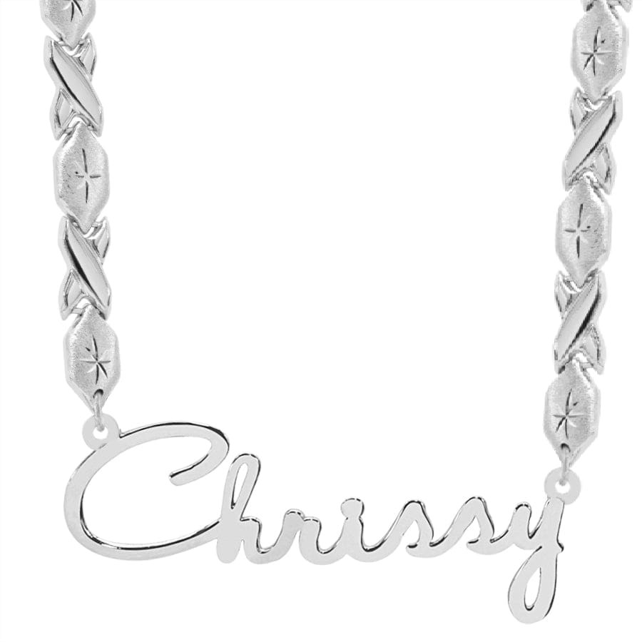 Sterling Silver / Xoxo Chain Script Name Necklace