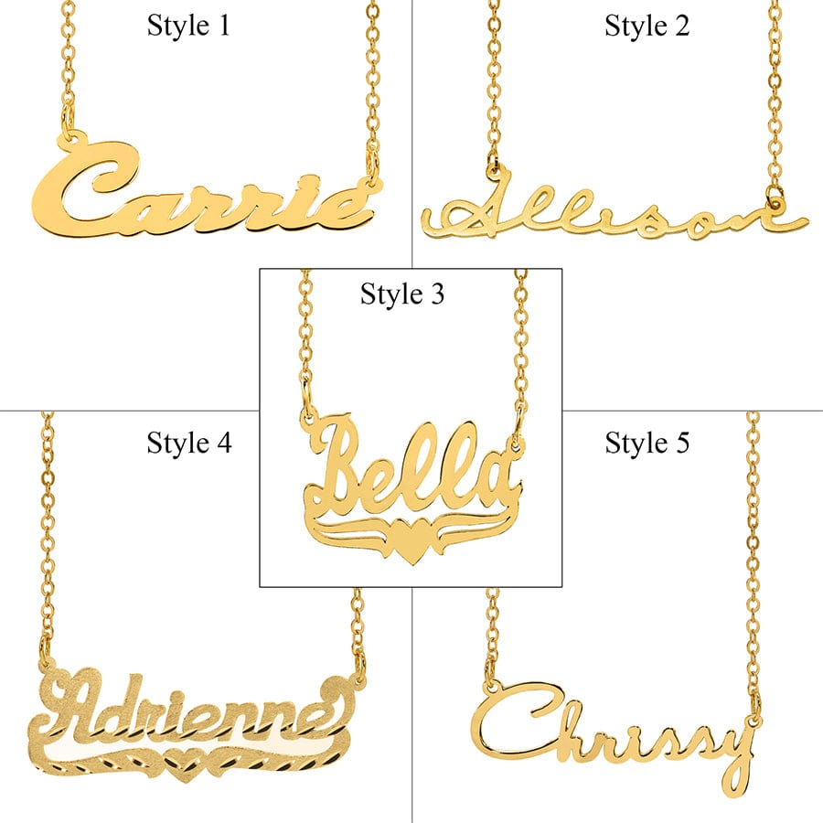 Style 1 / Silver Plated / Link Chain Custom Name Necklace