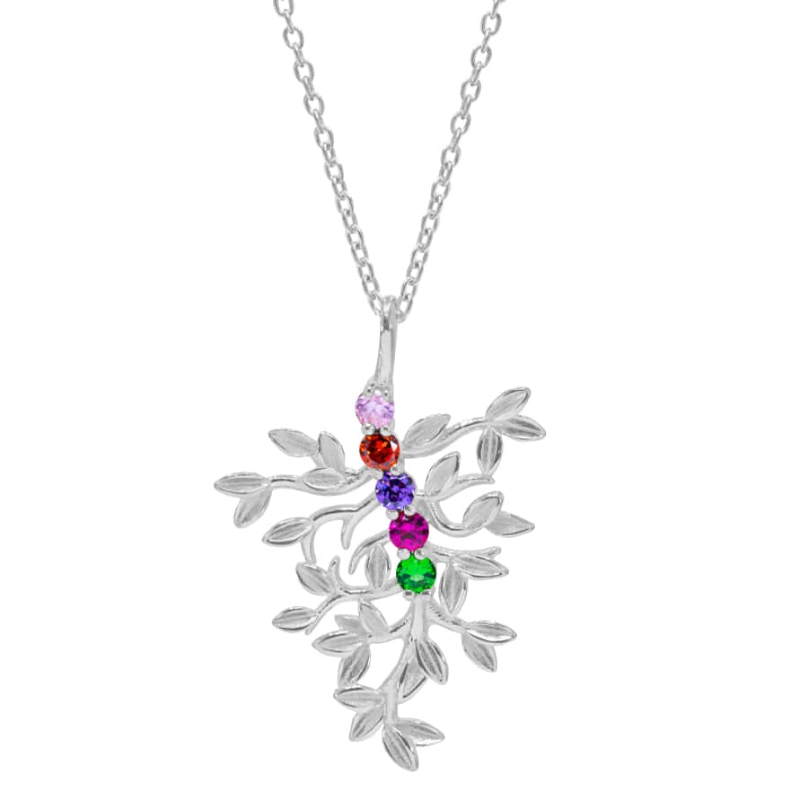 Style 2 / Sterling Silver Family Birthstones Pendant