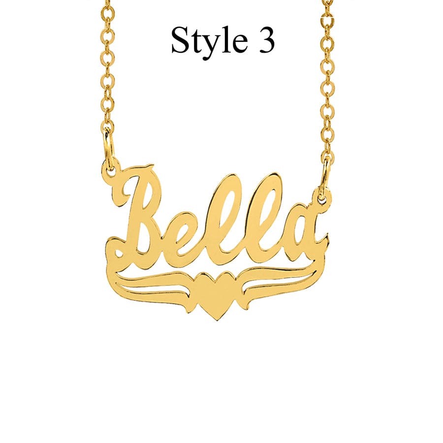 Style 3 / Gold Plated / Link Chain Custom Name Necklace