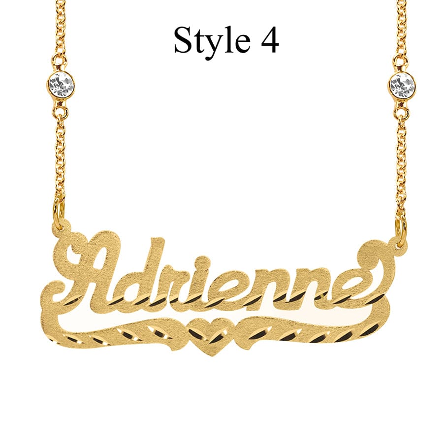 Style 4 / Gold Plated / Zirconia Chain Custom Name Necklace