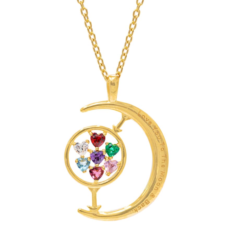 Style 5 / 14K Gold over silver Family Birthstones Pendant