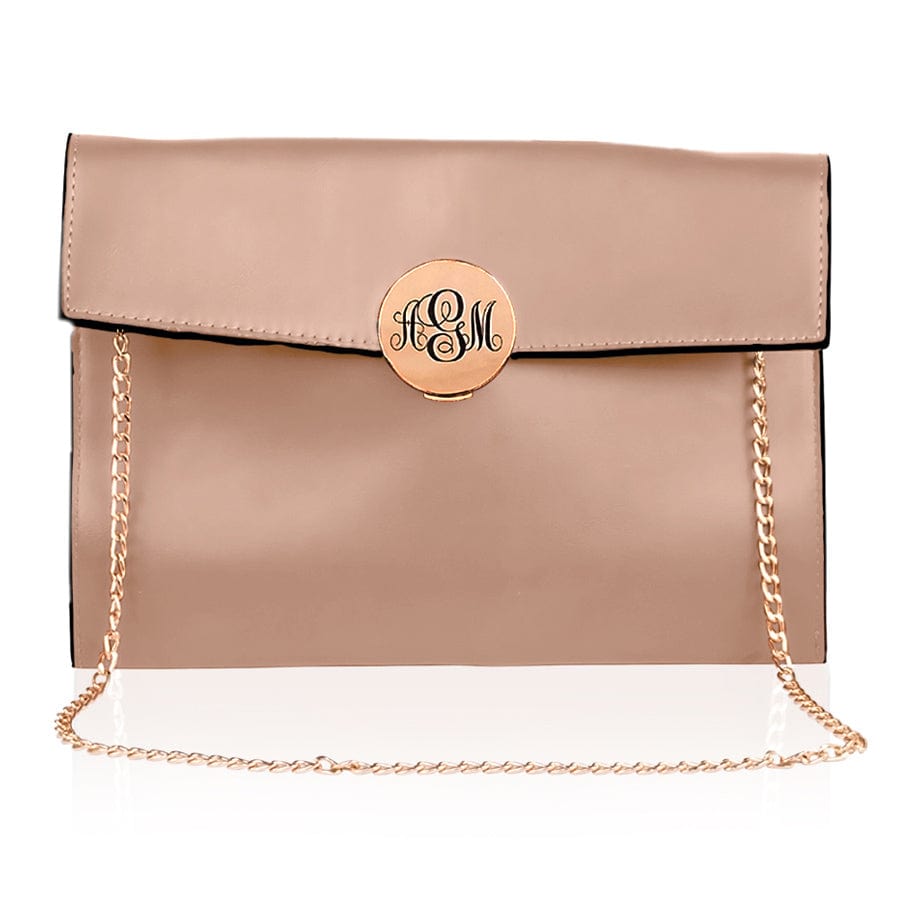 Two Initias / Tan Personalized Envelope Clutch