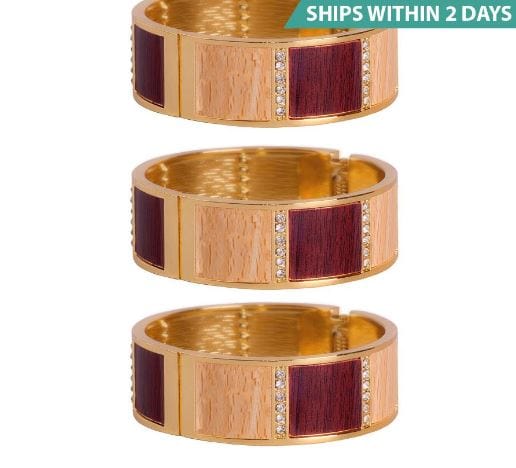 Wooden Color 3 Two Tone Fashion Bracelets